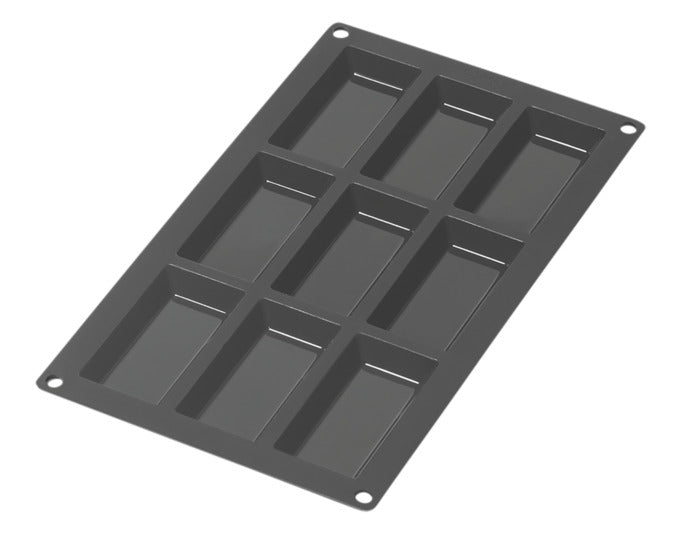 LÉKUÉ Financierbackform 9er Silikon 30x17.5 cm schwarz in präsentiert im Onlineshop von KAQTU Design AG. Backform / Backblech ist von LEKUE