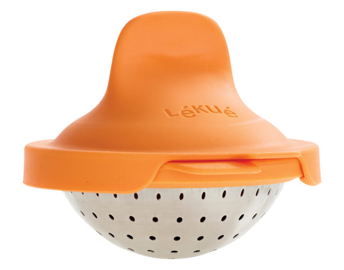 LÉKUÉ Eier Pochierer 2 Stück Silikon/Inox orange in präsentiert im Onlineshop von KAQTU Design AG. Küchenhelfer ist von LEKUE