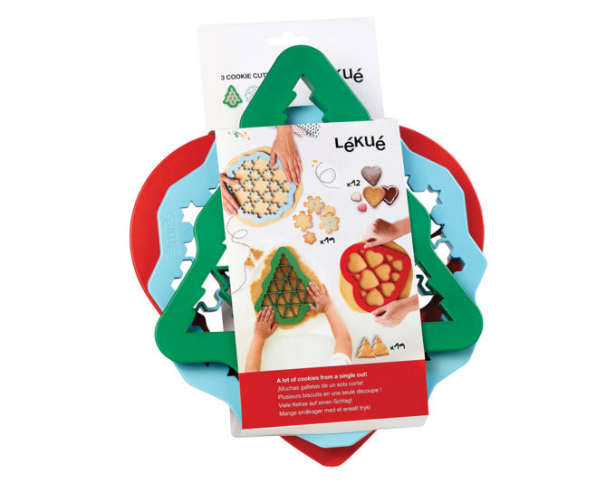 LÉKUÉ Ausstechform 3er Set Tannenbaum/Schneestern/Herz in präsentiert im Onlineshop von KAQTU Design AG. Ausstecher ist von LEKUE