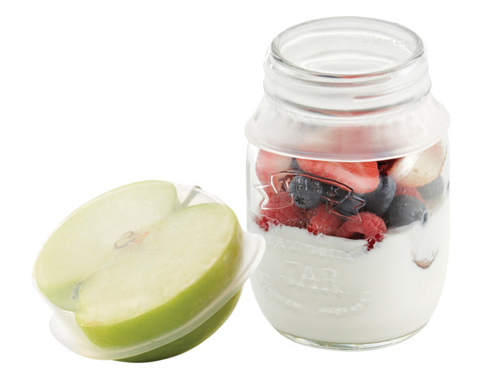 Entdecken Sie die LEKUE Silikon-Abdeckhauben im 2er-Set (ø 8,5 cm) – die nachhaltige Lösung für frische Lebensmittel und weniger Abfall!