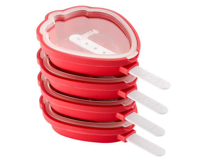 LÉKUÉ Glaceform Erdbeere 4 Stück Silikon rot in präsentiert im Onlineshop von KAQTU Design AG. Barzubehör ist von LEKUE