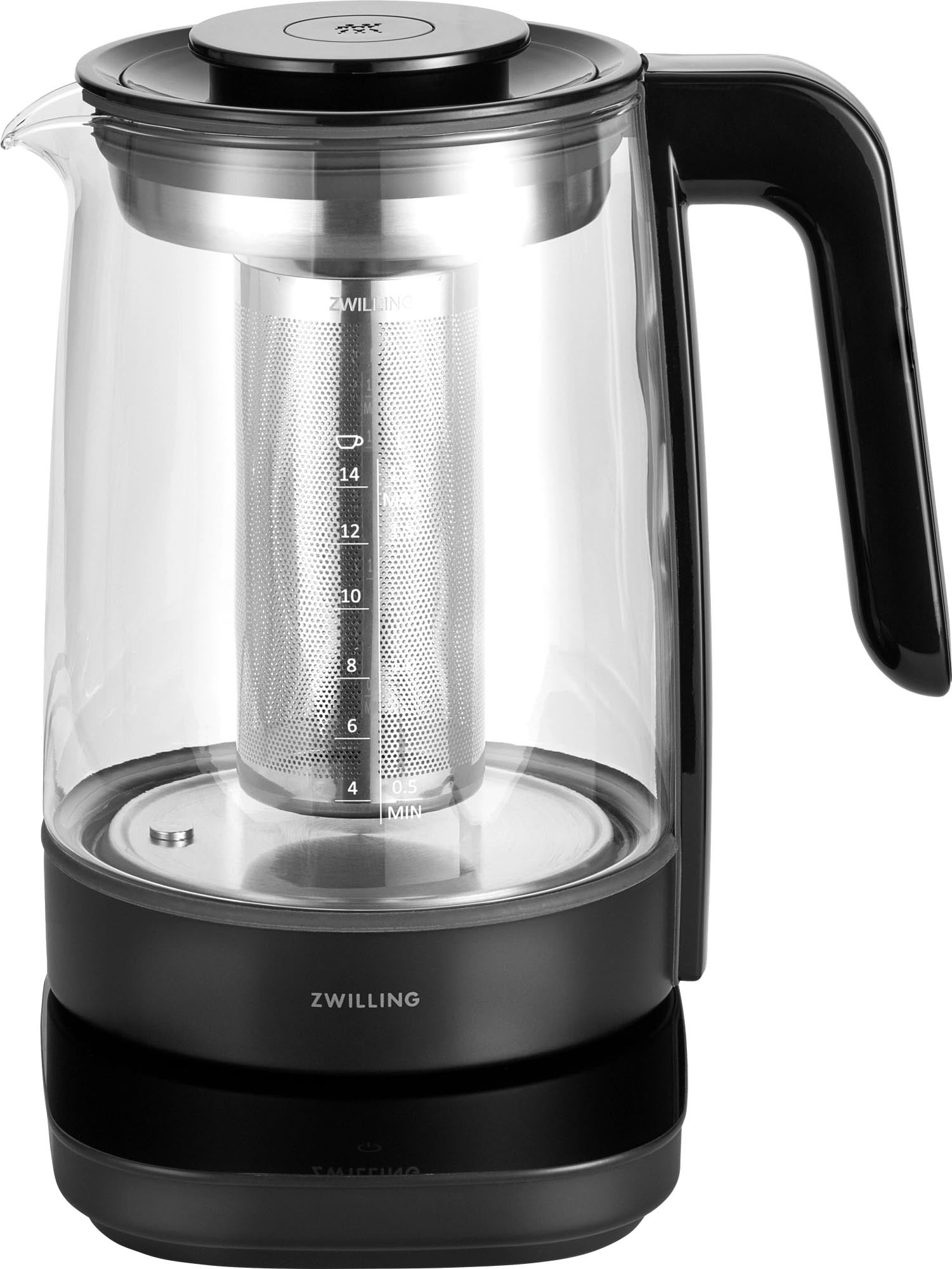 Der Enfinigy Wasserkocher Glas schwarz 1.7l von Zwilling Kitchen vereint elegantes Design, hohe Leistung und Sicherheit. Ideal für Teeliebhaber!
