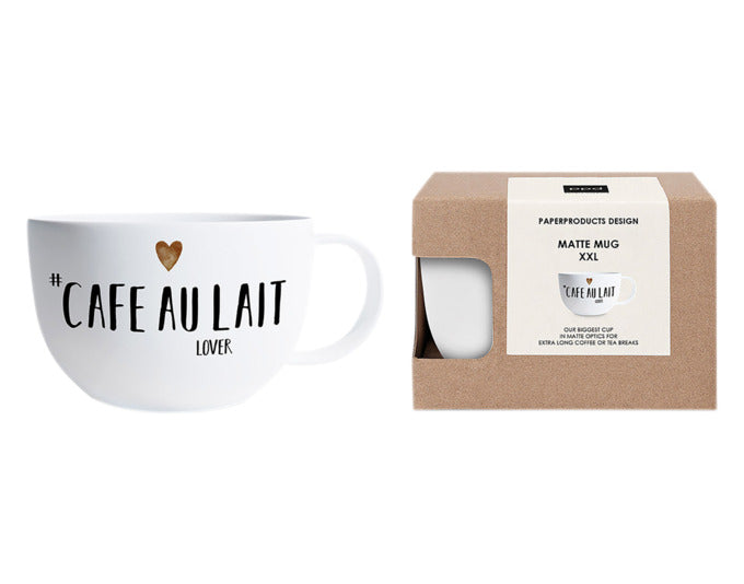 PPD Henkelbecher Mug Matte XXL Café au lait Lover in  präsentiert im Onlineshop von KAQTU Design AG. Glas ist von PPD