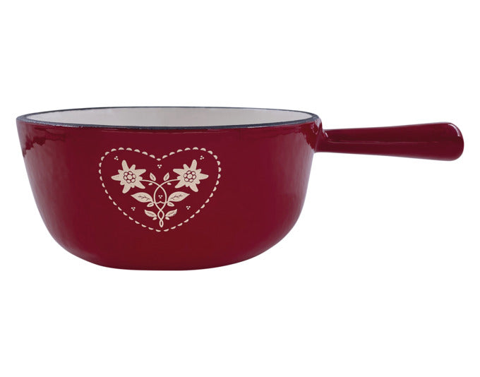 HEIDI Fonduecaquelon Coeur Folk ø 20 cm Gusseisen rot in präsentiert im Onlineshop von KAQTU Design AG. Fondue/Raclette ist von HEIDI