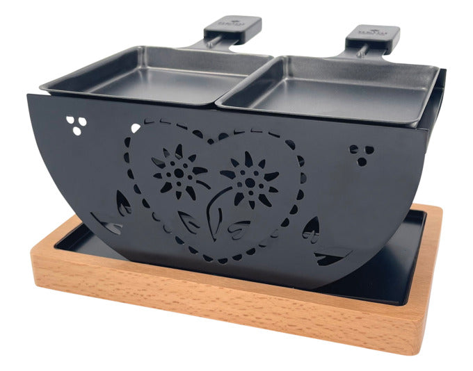 HEIDI Raclette Duo Coeur Folk 20x10x11 cm in präsentiert im Onlineshop von KAQTU Design AG. Fondue/Raclette ist von HEIDI