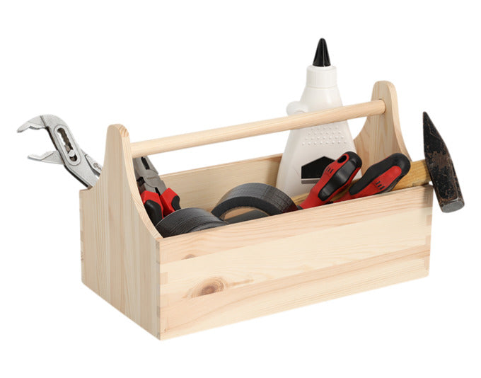 Entdecken Sie die ZELLER Werkzeugkiste aus Kiefernholz (34x18x20.5 cm) – ideal für die praktische und stilvolle Aufbewahrung Ihrer Werkzeuge.