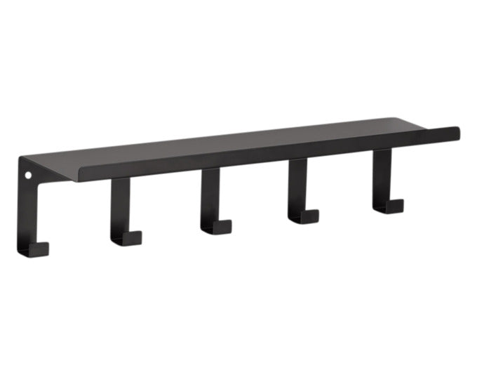 ZELLER Wandregal mit Haken Metall schwarz 40x11x10.4 cm in präsentiert im Onlineshop von KAQTU Design AG. Wandregal ist von ZELLER PRESENT