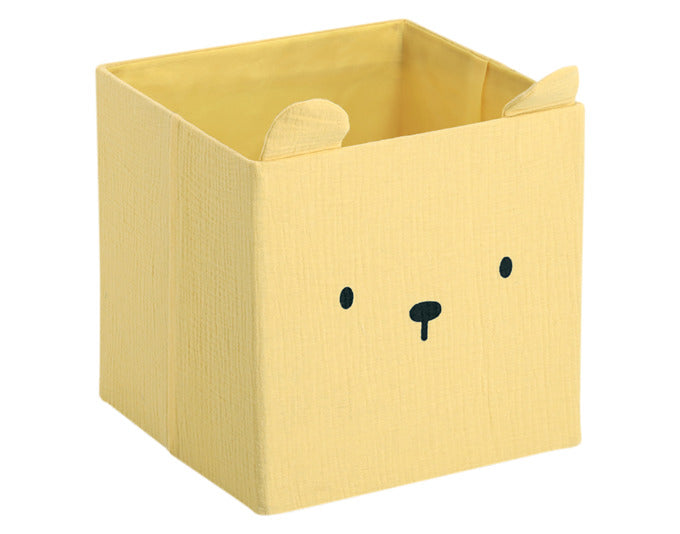 ZELLER Aufbewahrungsbox Bär gelb Musselin 28x28x28 cm in präsentiert im Onlineshop von KAQTU Design AG. Aufbewahrungsbehälter ist von ZELLER PRESENT