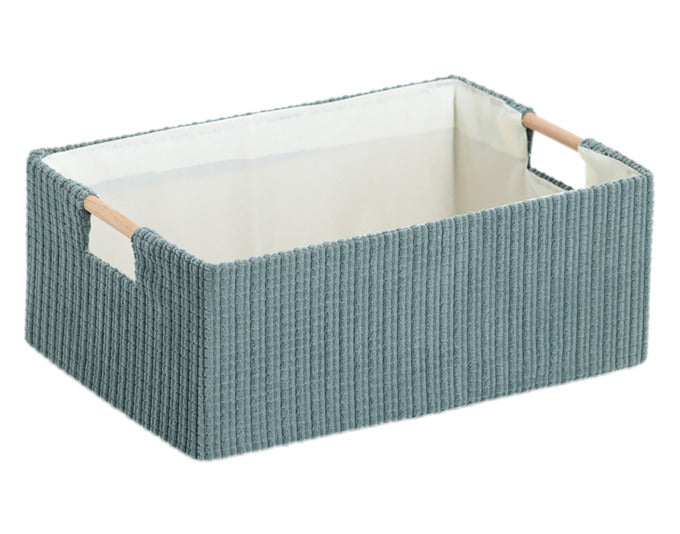 ZELLER Aufbewahrungskorb mit Holzgriffen salbei 34x23.5x13 cm in präsentiert im Onlineshop von KAQTU Design AG. Aufbewahrungsbehälter ist von ZELLER PRESENT