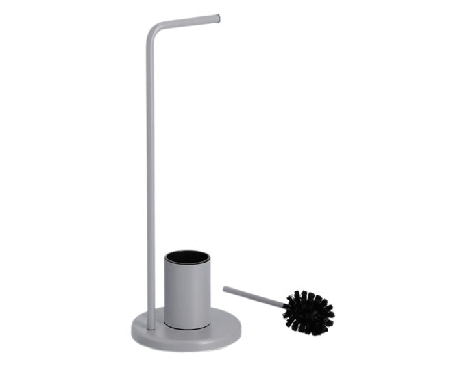 Entdecken Sie die elegante ZELLER WC-Garnitur aus grauem Metall (ø 22x63 cm) – die perfekte Kombination aus Stil und Funktionalität für Ihr Badezimmer.