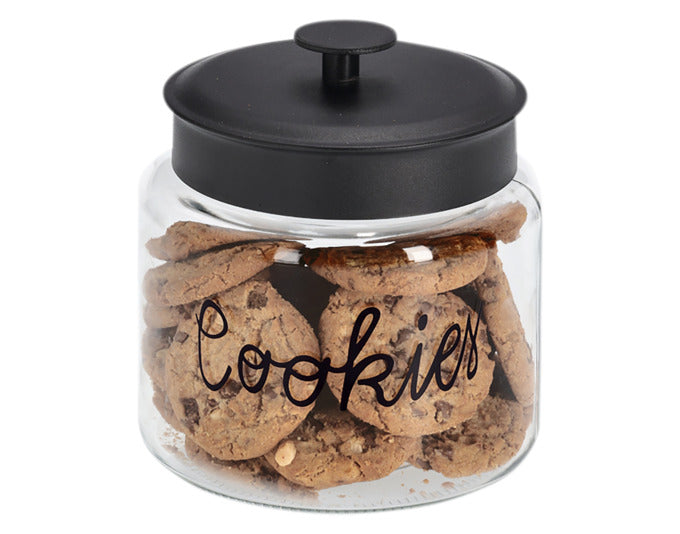 Stilvolles Vorratsglas von ZELLER PRESENT mit Metalldeckel, ideal für Kekse und Snacks. 2500 ml Fassungsvermögen, schützt vor Feuchtigkeit.