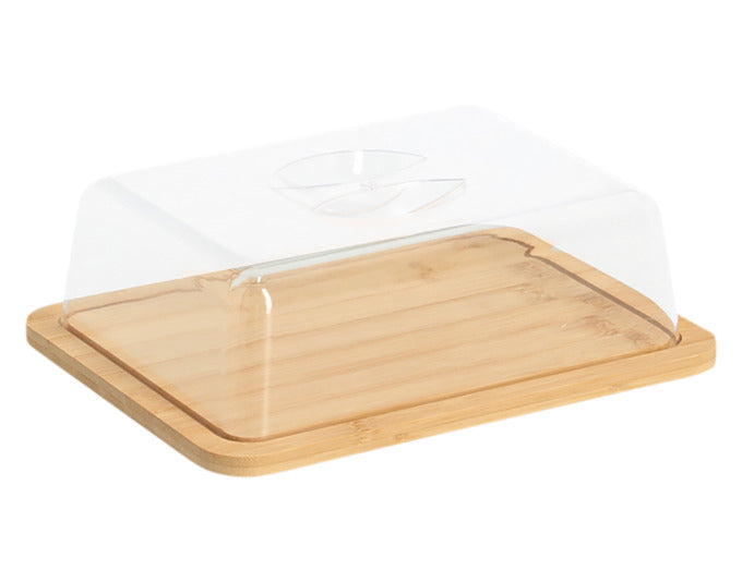 ZELLER Käseglocke mit Haube eckig Bambus Kunststoff 24x18.5x7.5 cm in präsentiert im Onlineshop von KAQTU Design AG. Käsezubehör ist von ZELLER PRESENT