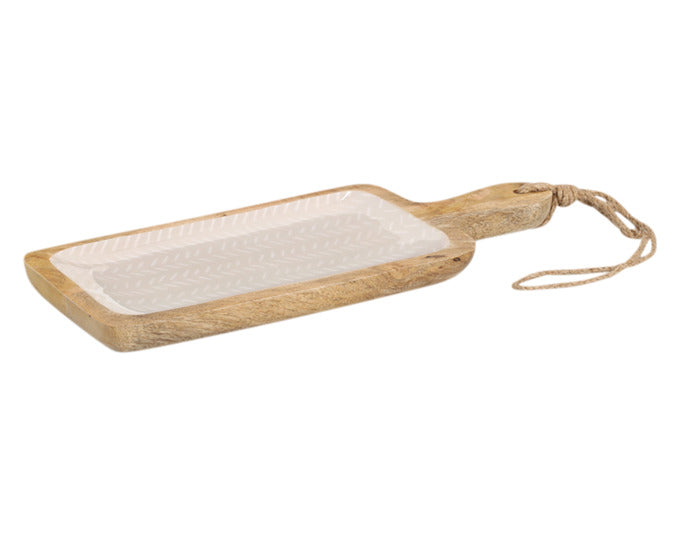 ZELLER Servierbrett Mangoholz blau 38x15x2.5 cm in präsentiert im Onlineshop von KAQTU Design AG. Schale ist von ZELLER PRESENT