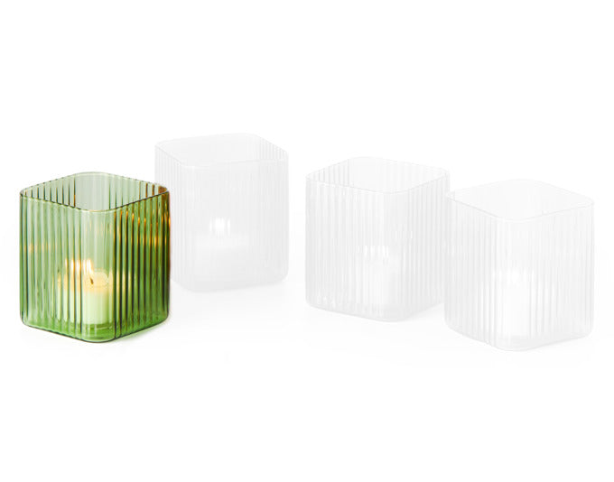 PHILIPPI Teelichthalter Nouveau Glas 7x7x8 cm grün in präsentiert im Onlineshop von KAQTU Design AG. Laterne ist von PHILIPPI