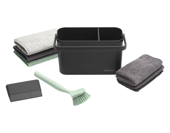 Entdecken Sie das BRABANTIA Spülbecken Reinigungsset SinkSide in dunklem Grau – die perfekte Lösung für eine saubere und ordentliche Küche!