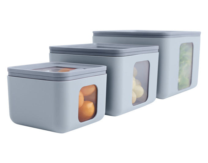 BLIM PLUS Vorratsdosen Set Quadro Combo XS-S-Mt teal PEEK BOX Collection in präsentiert im Onlineshop von KAQTU Design AG. Aufbewahrungsbehälter ist von BLIMPLUS