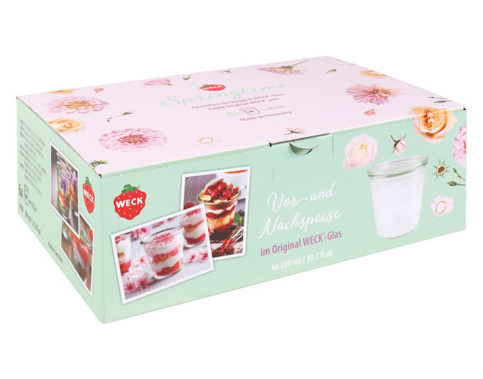 WECK Einmachgläser Springtime Sturzform mit Deckel 6 Stück 290 ml ø 80 mm in präsentiert im Onlineshop von KAQTU Design AG. Aufbewahrungsbehälter ist von WECK