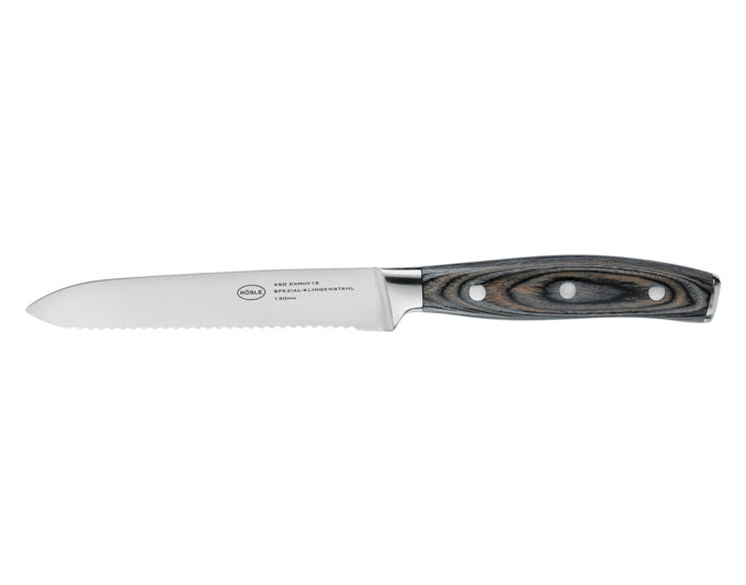 RÖSLE Universalmesser Wolfgrey mit Griff Pakka 13 cm L 24.7 cm in  präsentiert im Onlineshop von KAQTU Design AG. Küchenmesser ist von RÖSLE