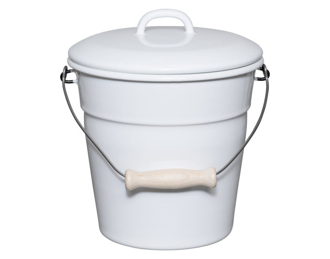 RIESS Bioeimer mit Deckel ø 20 cm 3.5 l weiss Emaille in präsentiert im Onlineshop von KAQTU Design AG. Gartenutensilien ist von RIESS