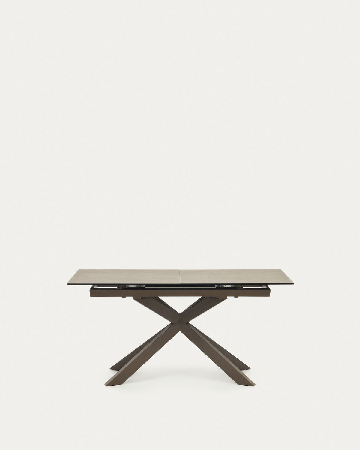 Atminda Ausziehtisch mit Feinsteinzeugplatte und Stahlbeine in Grau 160(210)x90 cm in Braun präsentiert im Onlineshop von KAQTU Design AG. Esstisch ist von Kave Home