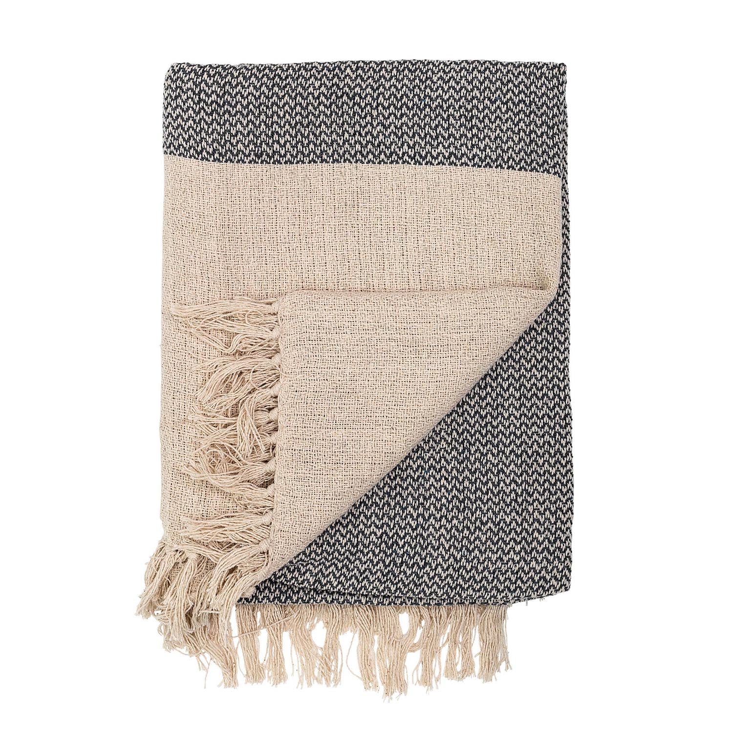 Matt Überwurf, Grau, Recycelte Baumwolle in Grey präsentiert im Onlineshop von KAQTU Design AG. Bettüberwurf ist von Bloomingville