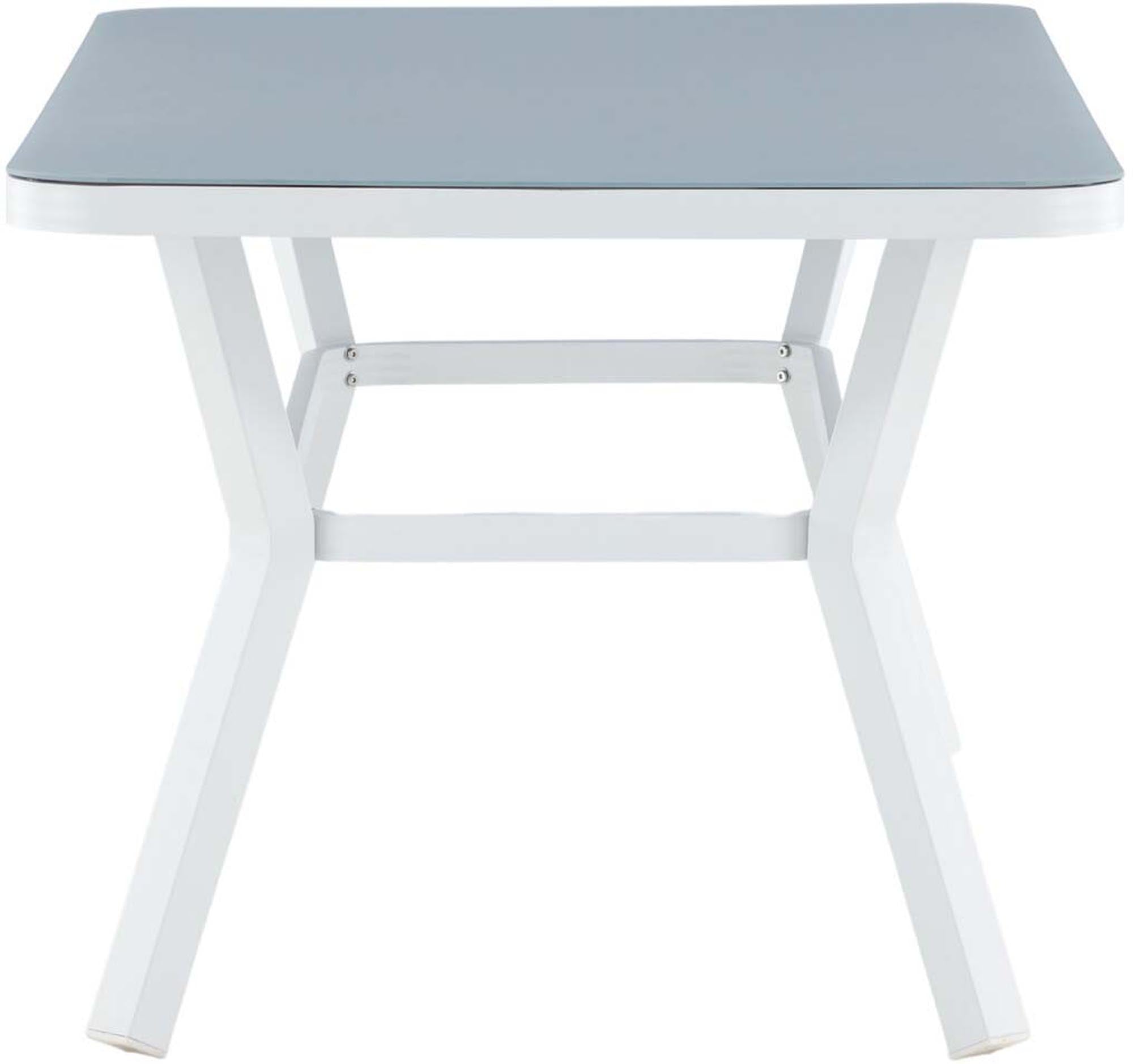 Stylischer Virya Gartentisch von Venture Home: Robuste Sprühstein-Oberfläche, elegantes Design und pflegeleicht für unvergessliche Sommerabende.