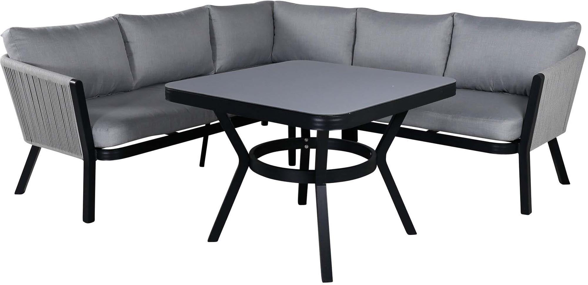 Virya Ecksofa Outdoorset 90cm in Grau / Schwarz präsentiert im Onlineshop von KAQTU Design AG. Loungeset ist von Venture Home