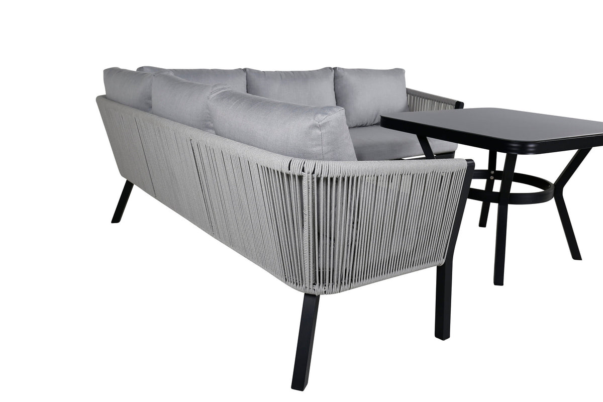 Virya Ecksofa Outdoorset 90cm in Grau / Schwarz präsentiert im Onlineshop von KAQTU Design AG. Loungeset ist von Venture Home