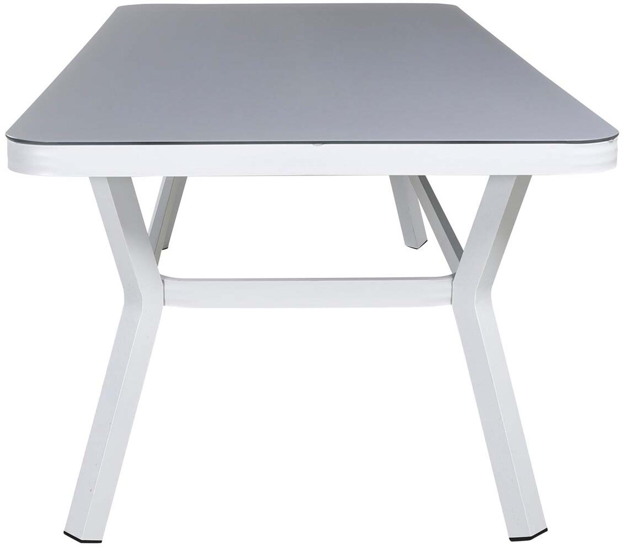 Stylischer Virya Gartentisch von Venture Home: Hochwertiger Sprühstein und Aluminium vereinen Eleganz und Funktionalität für unvergessliche Momente im Freien.