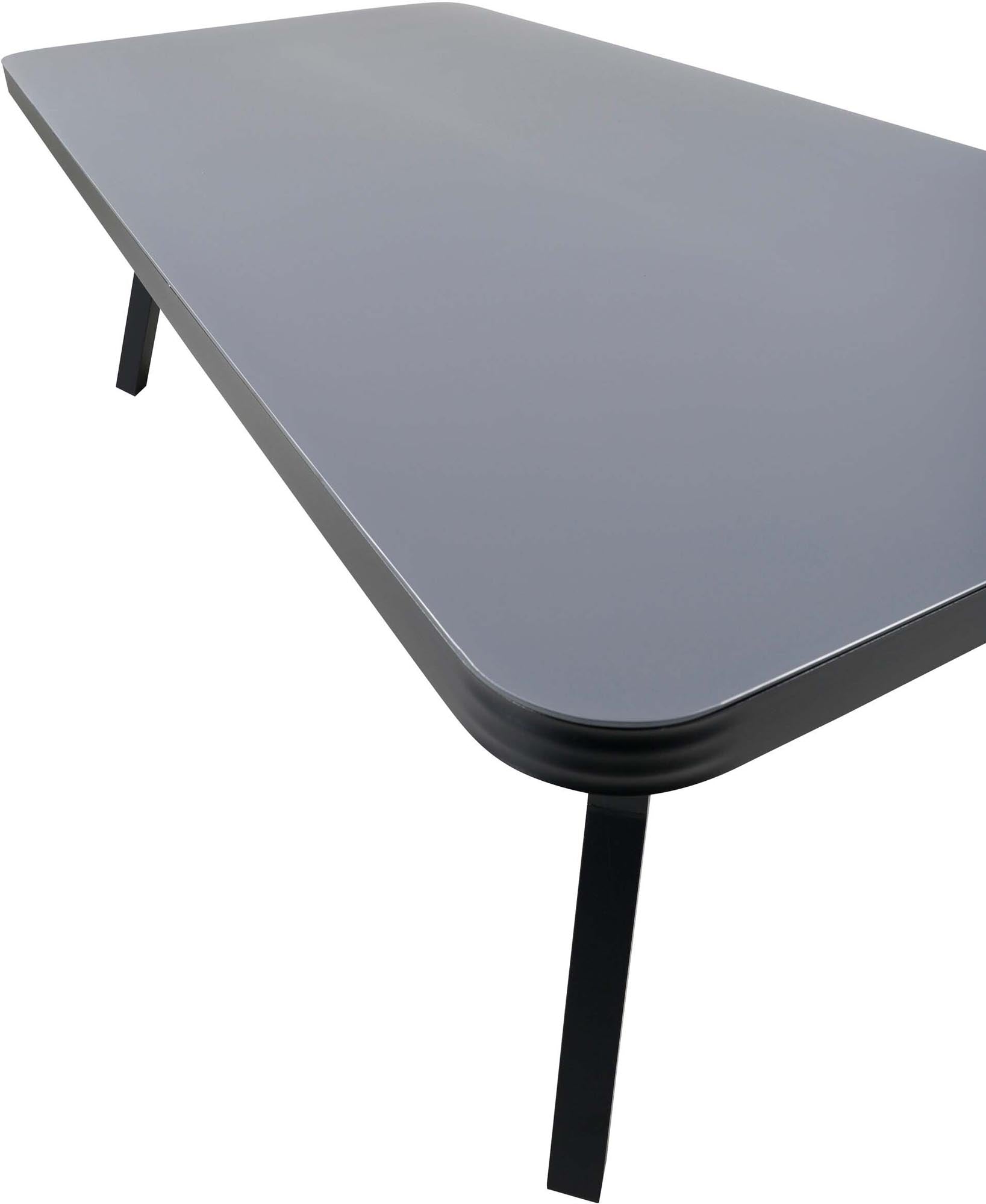 Eleganter Virya Gartentisch von Venture Home aus robustem Sprühstein und leichtem Aluminium – ideal für stilvolle Sommerabende im Freien.