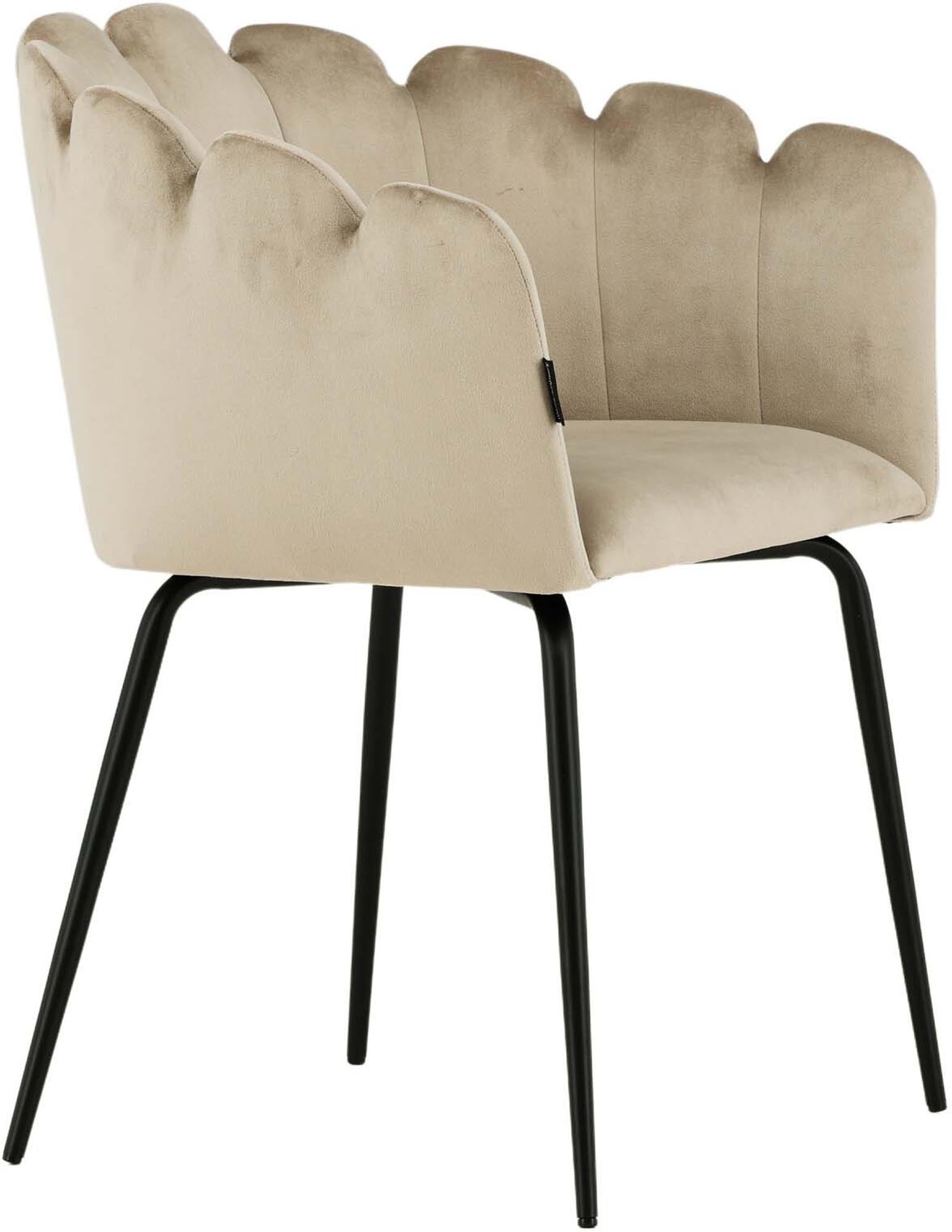 Limhamn Stuhl: Stilvoller Samt auf robustem Metallrahmen.