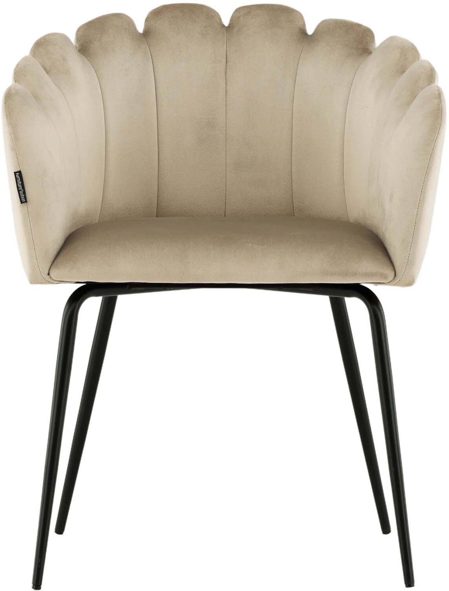 Limhamn Stuhl: Stilvolles Design mit luxuriösem Samt und robustem Metall, ideal für jedes Esszimmer.