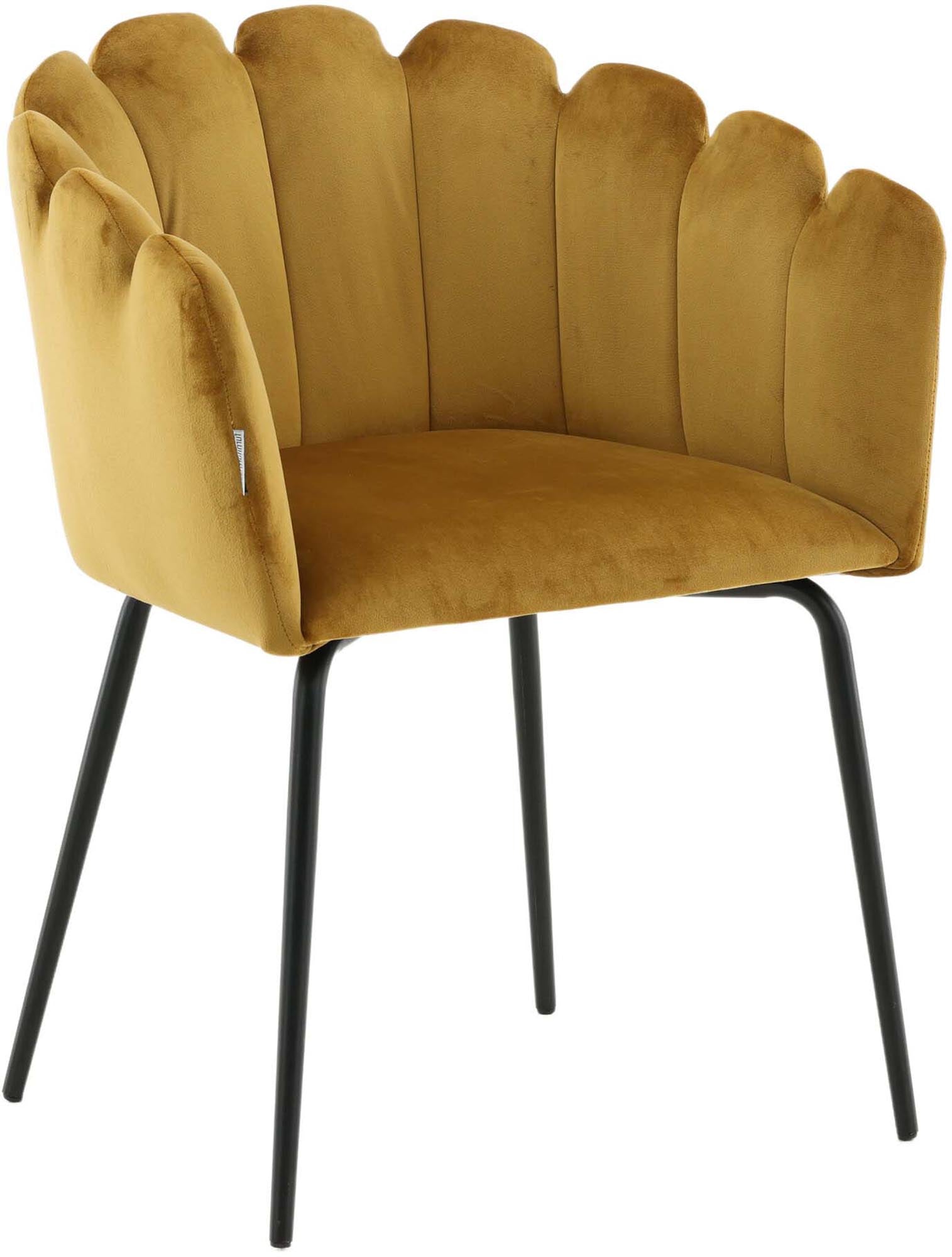 Limhamn Stuhl: Eleganter Samt vereint mit zeitlosem Metallgestell.