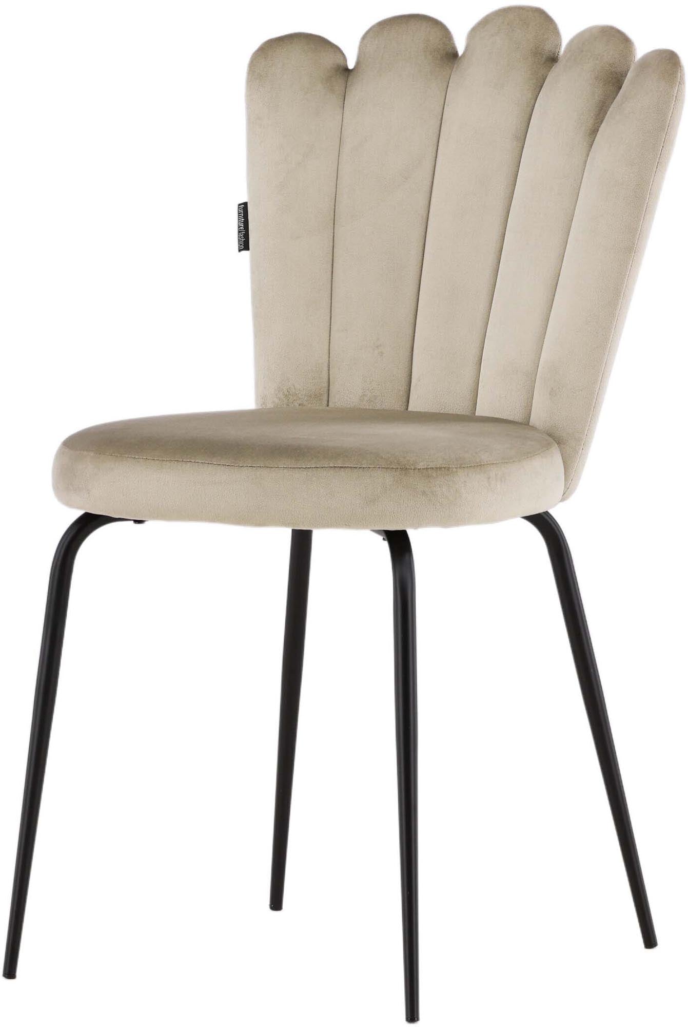 Limhamn Stuhl: Stilvolles Design mit luxuriösem Samt und robustem Metall, ideal für jedes Esszimmer.