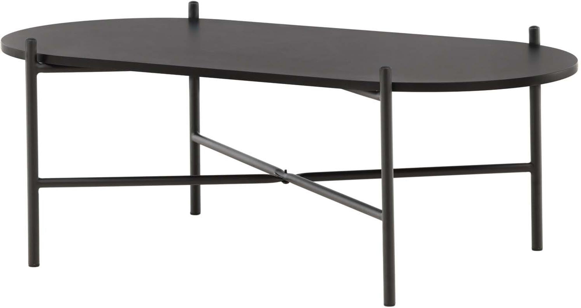 Eleganter Pueblo Beistelltisch: Skandinavisches Design, MDF-Tischplatte, schwarzes Stahlgestell, funktional und stilvoll.