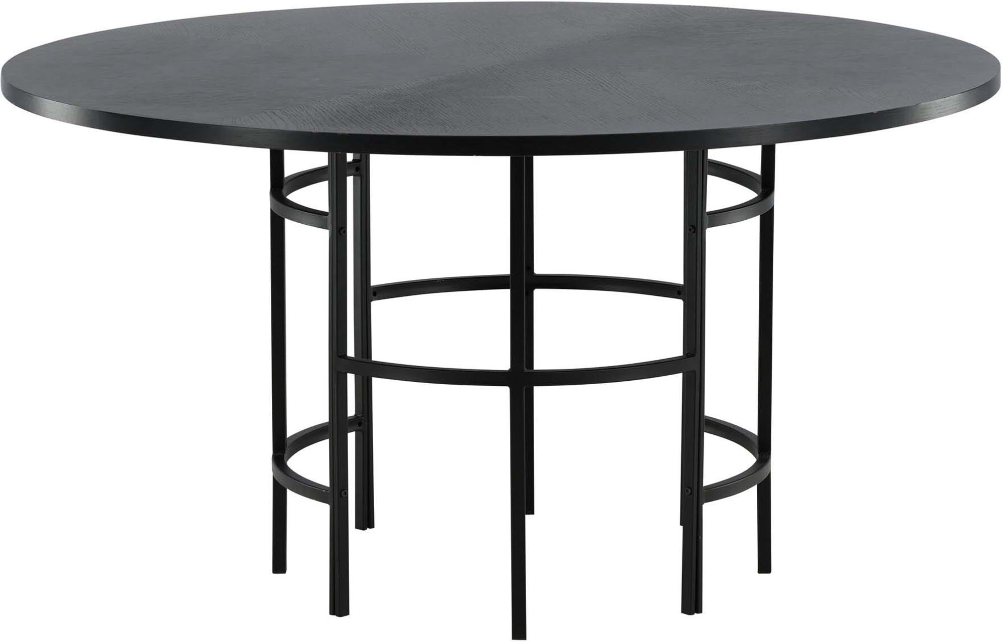 Copenhagen Esstisch von Furniture Fashion: Stilvoller runder Tisch aus MDF mit robustem Metallgestell, perfekt für gesellige Runden und modernes Design.