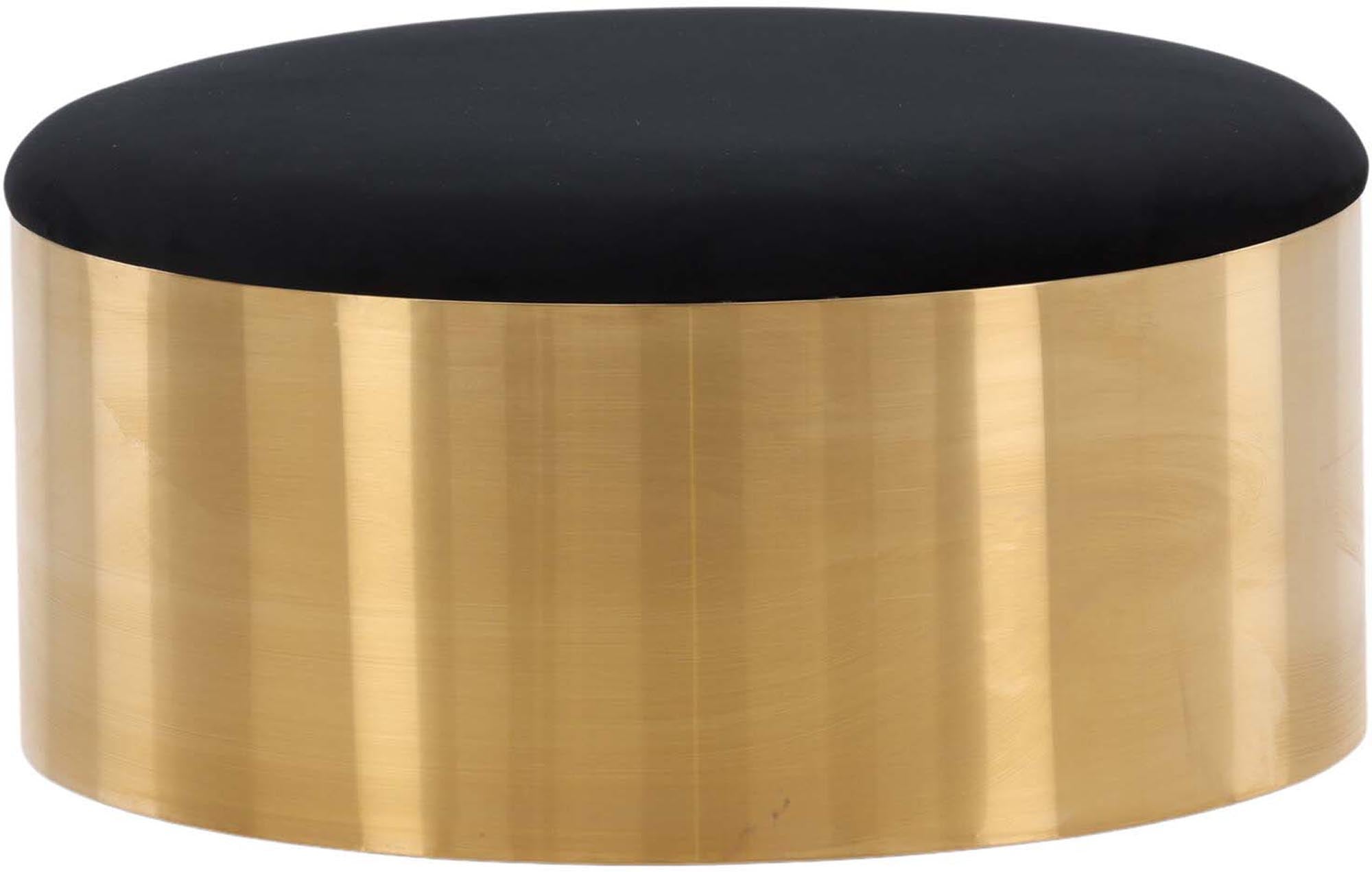 Vielseitiger Puff Hocker von Furniture Fashion: Luxuriöser Samt, stabiler Metallsockel, ideal für jeden Raum und jeden Anlass.