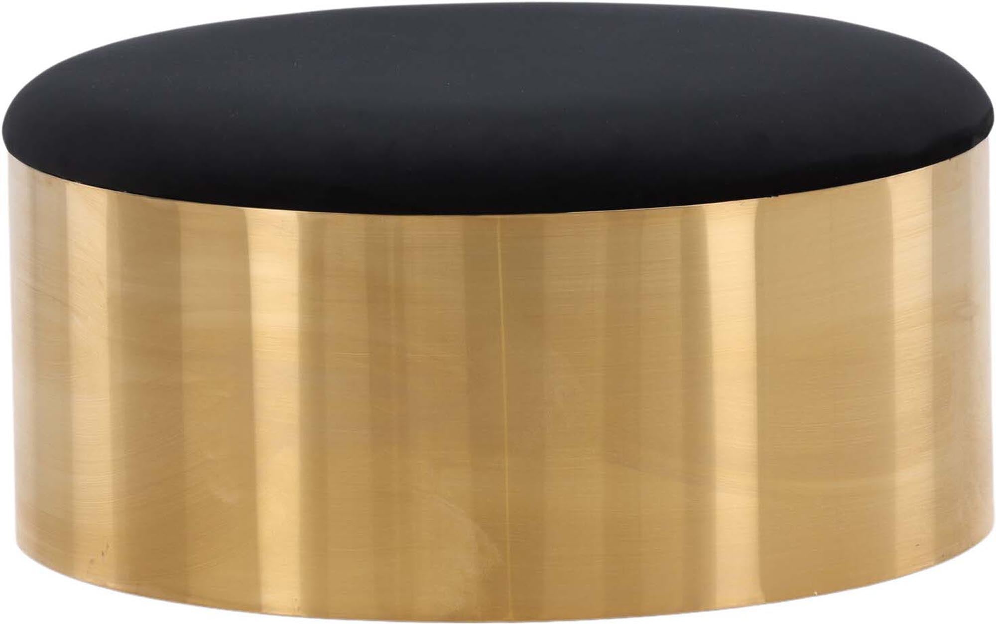 Vielseitiger Puff Hocker von Furniture Fashion: Luxuriöser Samt, stabiler Metallsockel, ideal für jeden Raum und jeden Anlass.