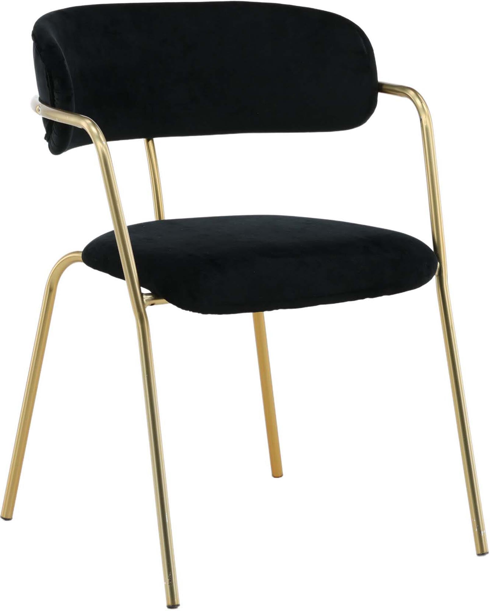 Entdecken Sie den Arrow Armlehnstuhl von Venture Home: Stilvolles Design, bequeme Armlehnen und edler Samt für einladende Esszimmer.