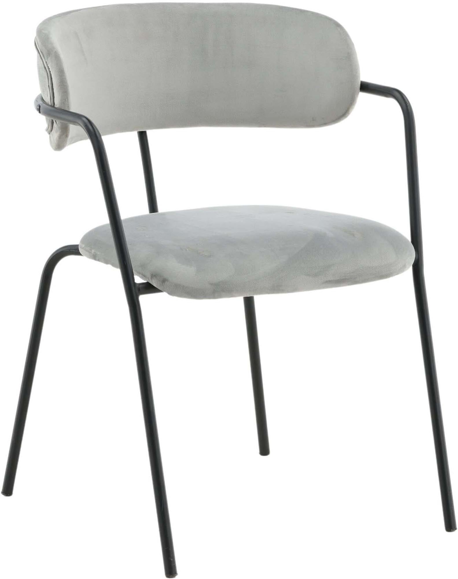 Eleganter Arrow Armlehnstuhl von Venture Home: Hochwertiger Samt, stabiler Metallrahmen und zeitloses Design für Ihr Esszimmer.