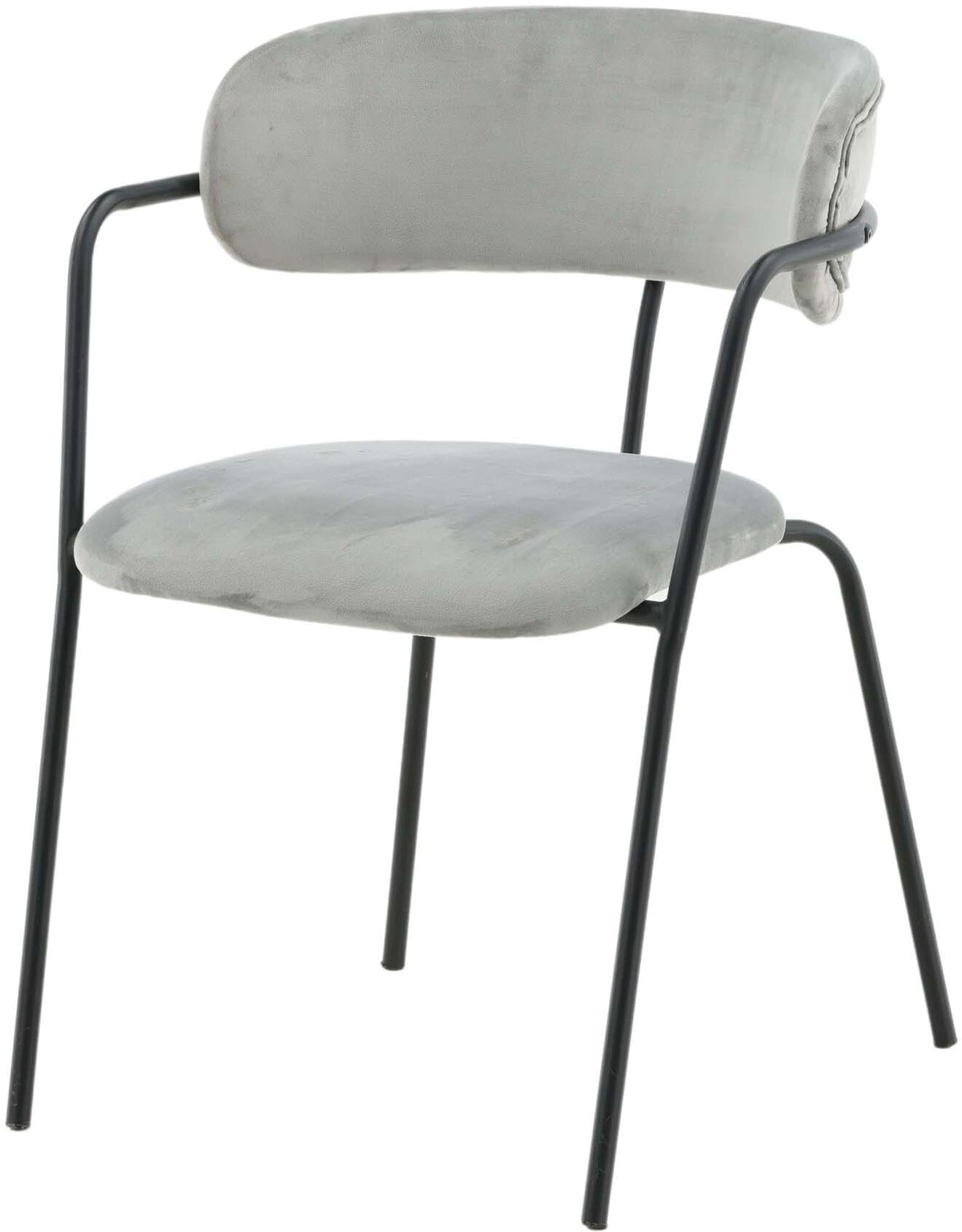 Stylischer Arrow Armlehnstuhl von Venture Home: Hochwertiger Samt, stabiler Metallrahmen und komfortable Armlehnen für Ihr Esszimmer.