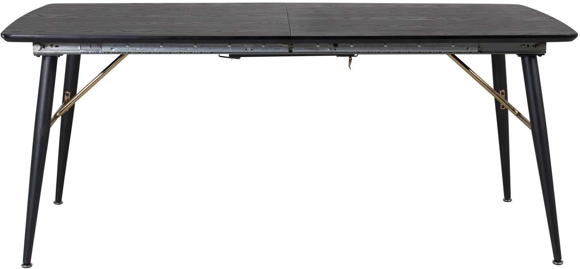 Gold ausziehbarer Tisch in Schwarz präsentiert im Onlineshop von KAQTU Design AG. Esstisch ist von Venture Home