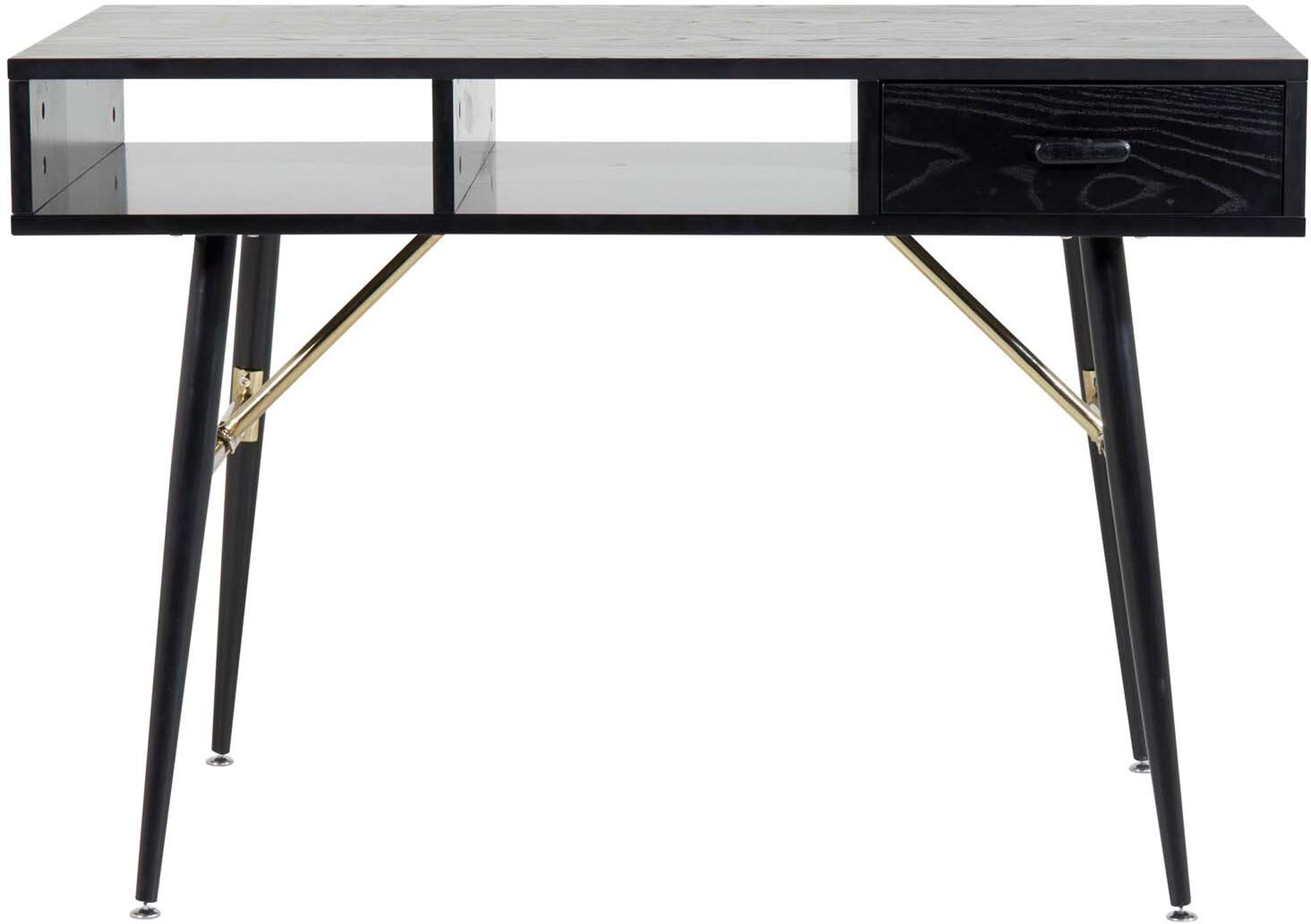 Gold Schreibtisch in Schwarz präsentiert im Onlineshop von KAQTU Design AG. Schreibtisch ist von Venture Home