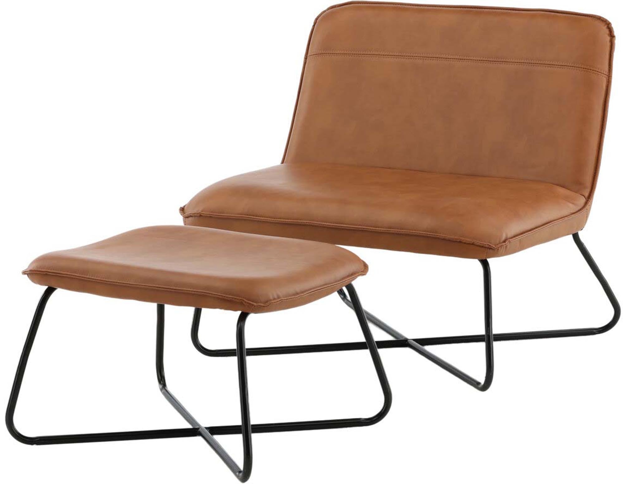 Eleganter X-Lounge Stuhl von Venture Home: Komfort, hochwertige PU-Polsterung, Vintage-Stil, ideal für Wohnzimmer & Empfangsbereiche.