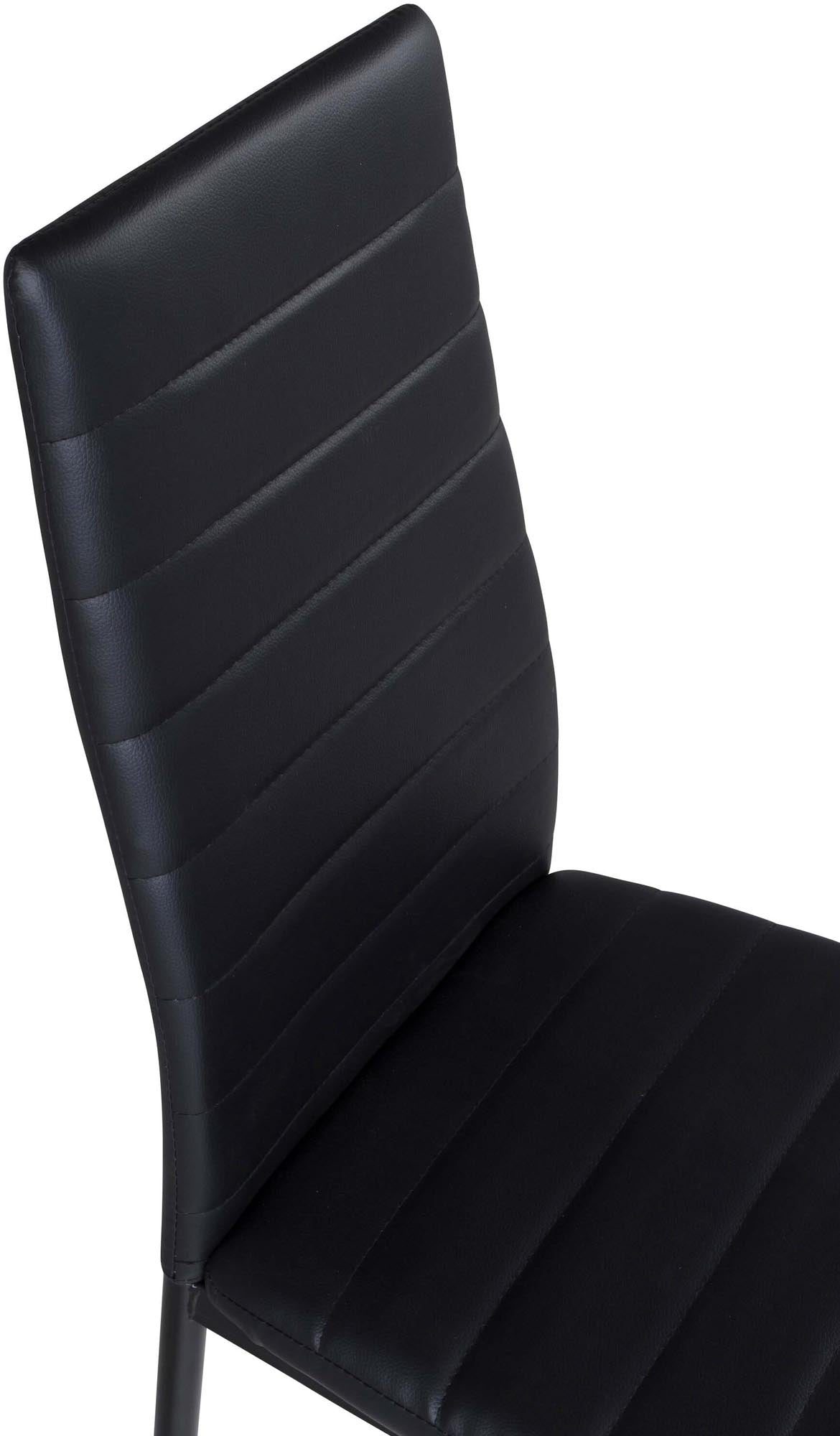 Eleganter Slim Esszimmerstuhl von Venture Home: modernes Design, hoher Komfort, pflegeleichtes Kunstleder, stabiler Metallrahmen.