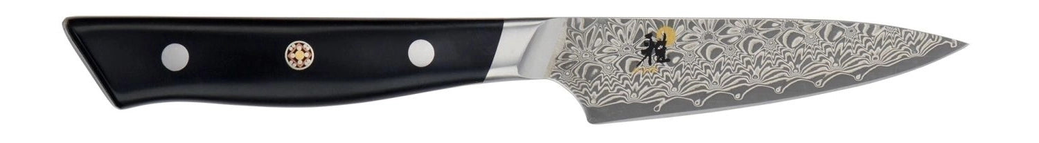 Elegantes Miyabi Damastmesser 800 DP mit 9 cm Klinge, ideal für feine Schneidarbeiten und anspruchsvolle Kochtechniken.