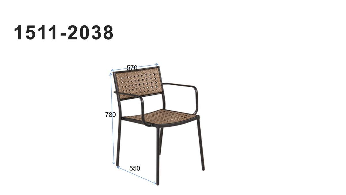 Paola Stuhl in Natur präsentiert im Onlineshop von KAQTU Design AG. Gartenstuhl mit Armlehnen ist von Venture Home