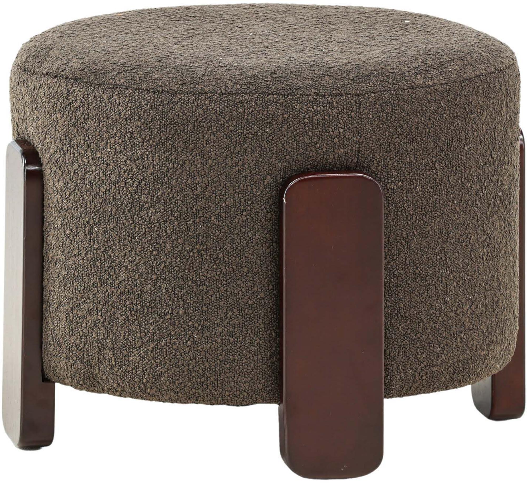 Coffey Ottomane von Venture Home: Eleganter grauer Pouf aus strapazierfähigem Boulene-Stoff, ideal für jeden Raum und vielseitig einsetzbar.