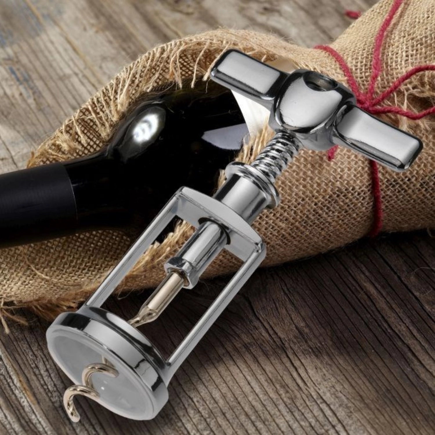 Tire-bouchon cloche, chromé, 14,5x7x4cm