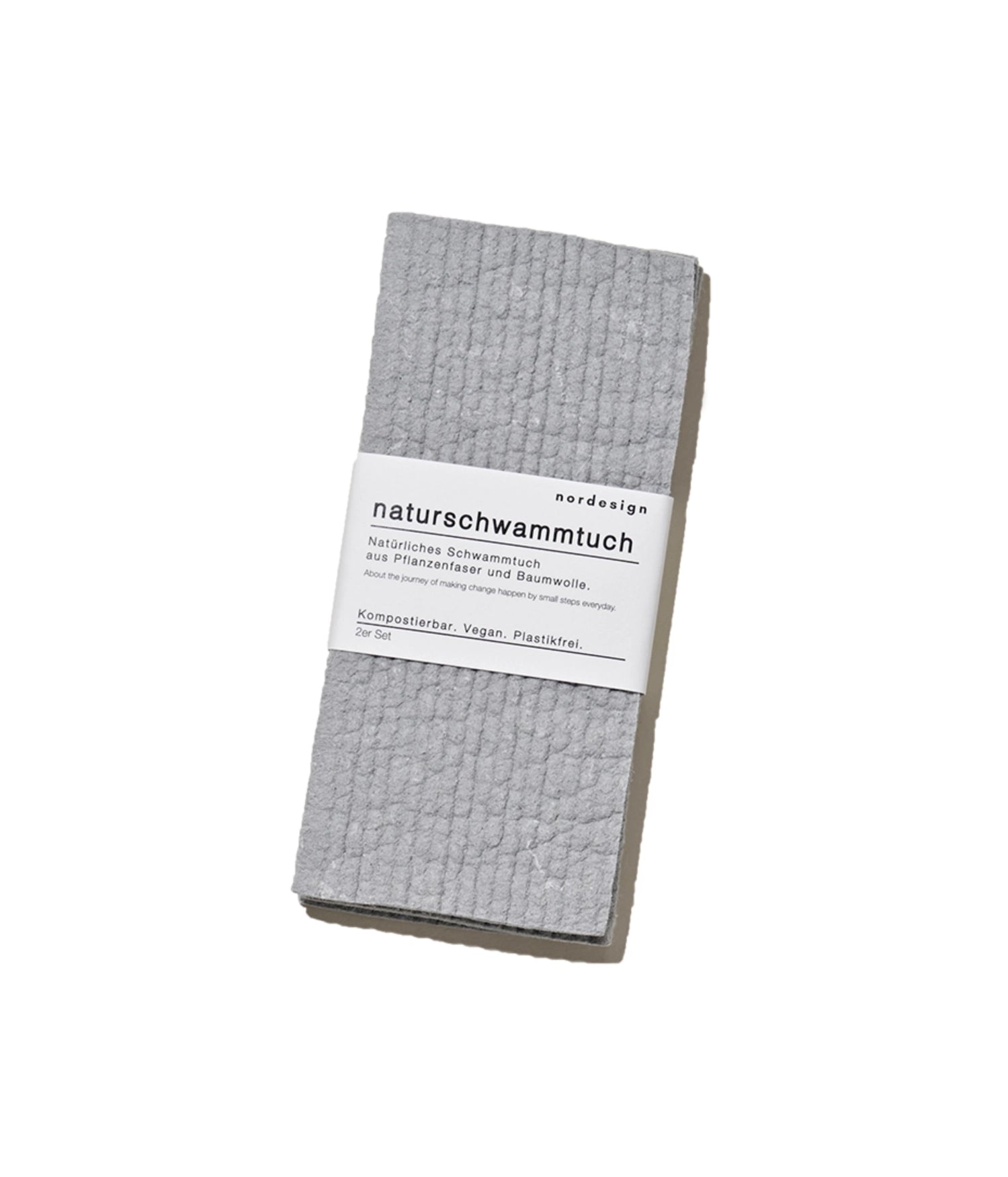 2er Set Dish Cloth Naturschwammtuch, grau 17x8cm, H1cm